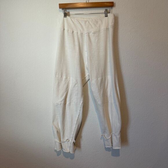 Free People White Organic Cotton Lounge Pants Women's Size Small - Picture 2 of 5